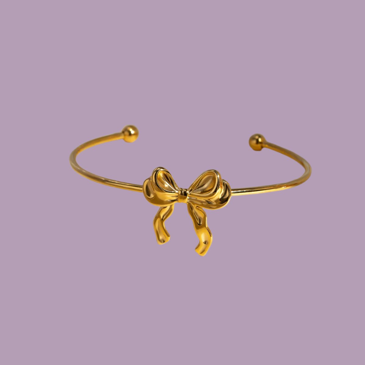 Gold Ribbon Bow Cuff Bangle Bracelet: Elevate Your Style