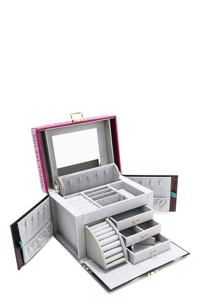 Nicole Lee USA Rhinestone Jewelry Box - Luxury Vegan Leather Organizer Trendsi