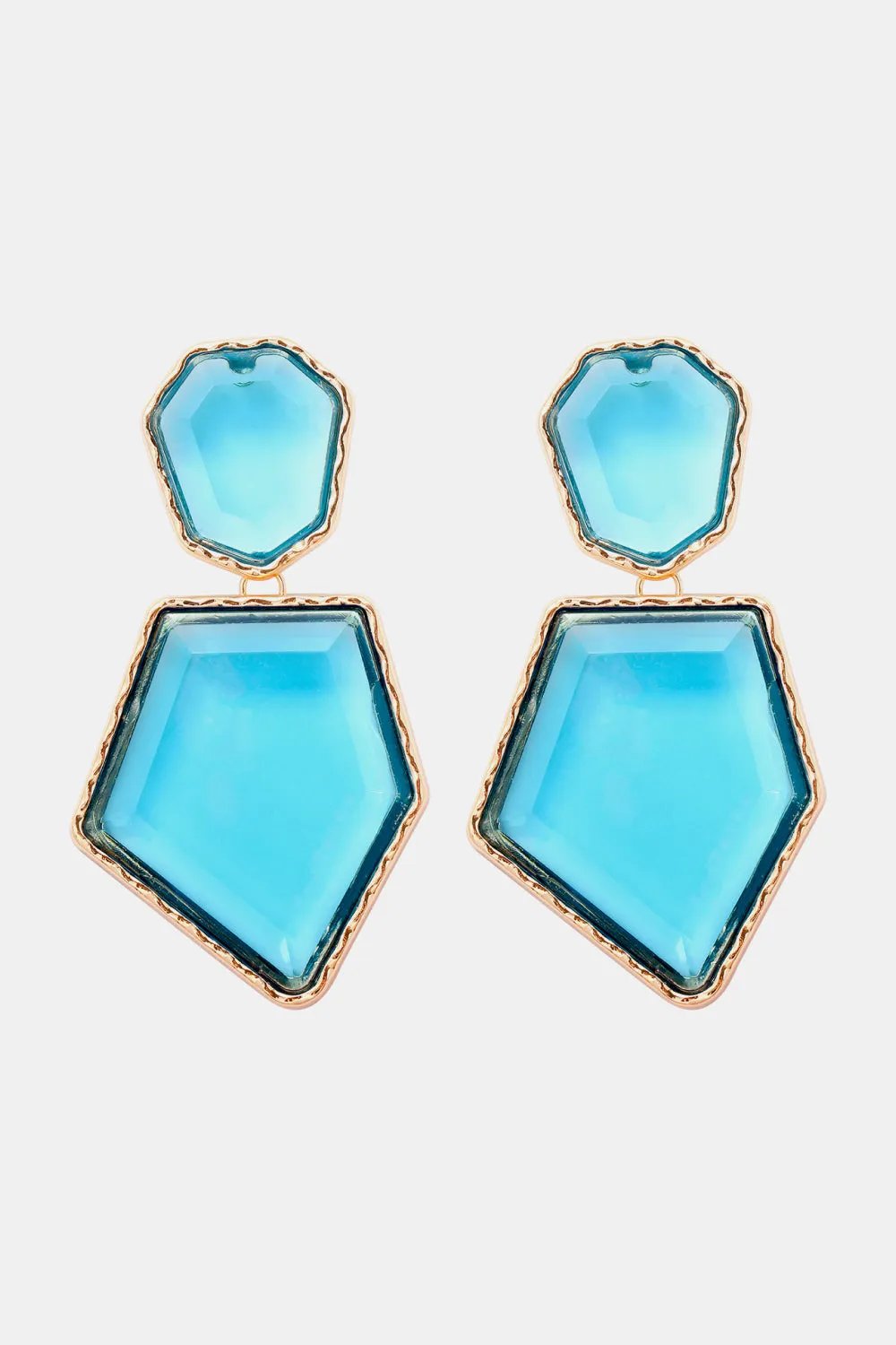 Framed Geometric Resin Drop Earrings