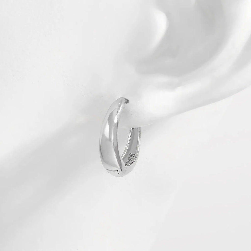 Sterling Silver Huggie Hoop Earrings - Minimalist Everyday Style