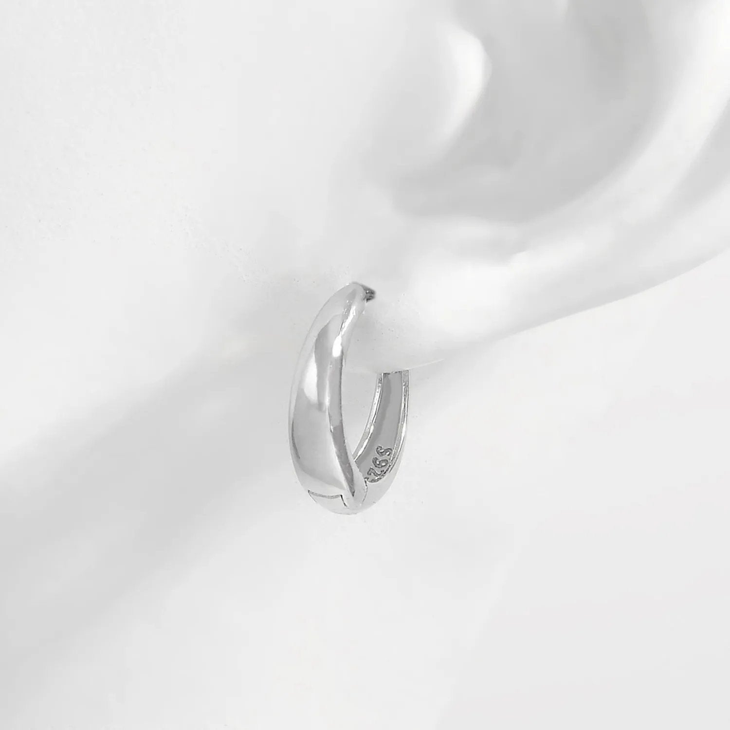 Sterling Silver Huggie Hoop Earrings - Minimalist Everyday Style