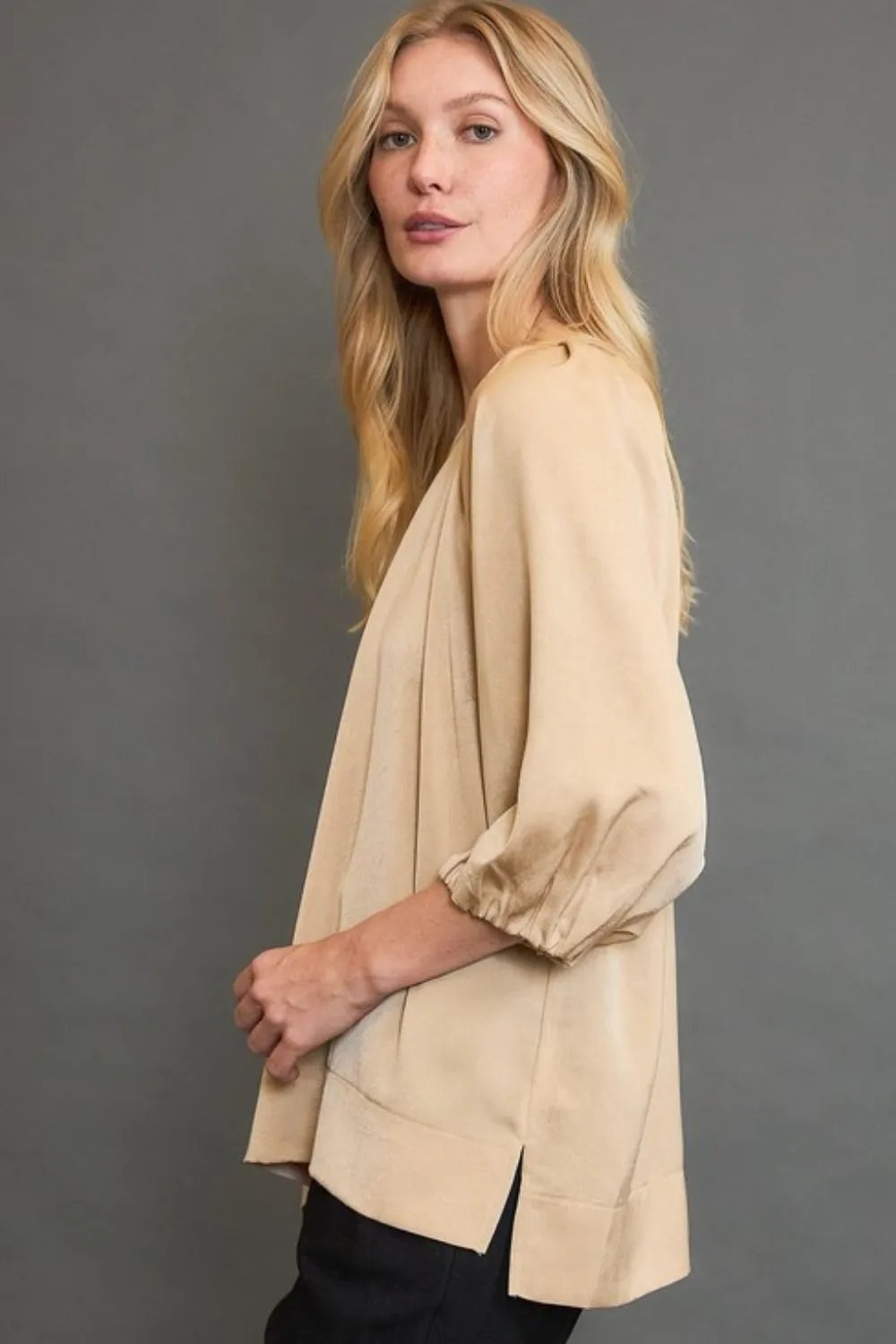Crinkled Satin Top