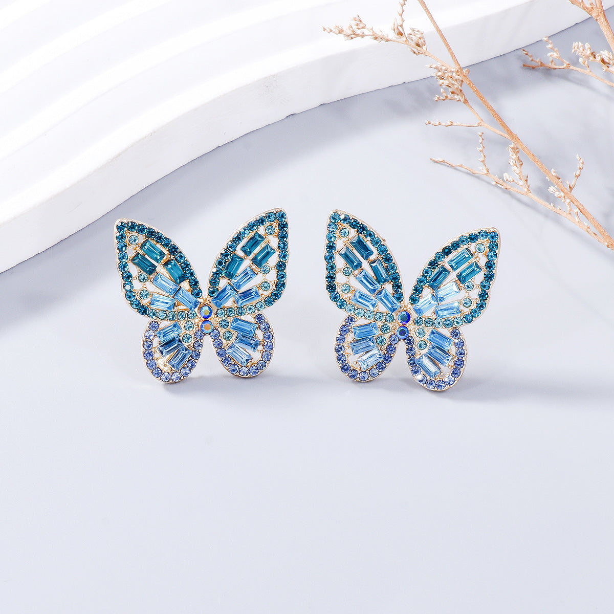 Exquisite Butterfly Stud Earrings