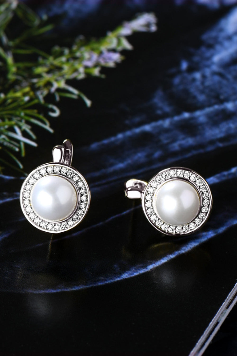 Timeless Moissanite Pearl Sterling Silver Earrings