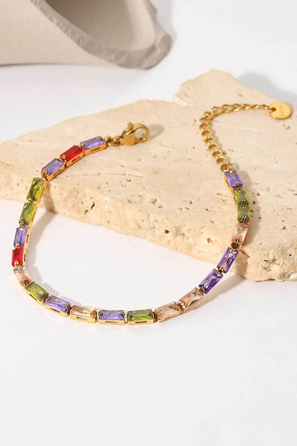 18K Gold Plated Multicolor Cubic Zirconia Bracelet