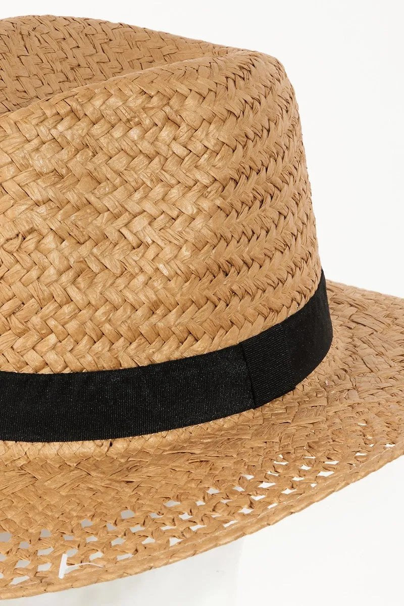 Basket Weave Straw Sun Hat for Effortless Elegance