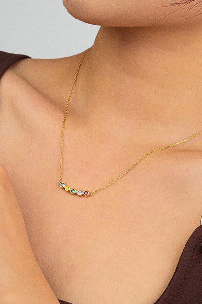 Colorful Elegance: Gold Bar Pendant Necklace