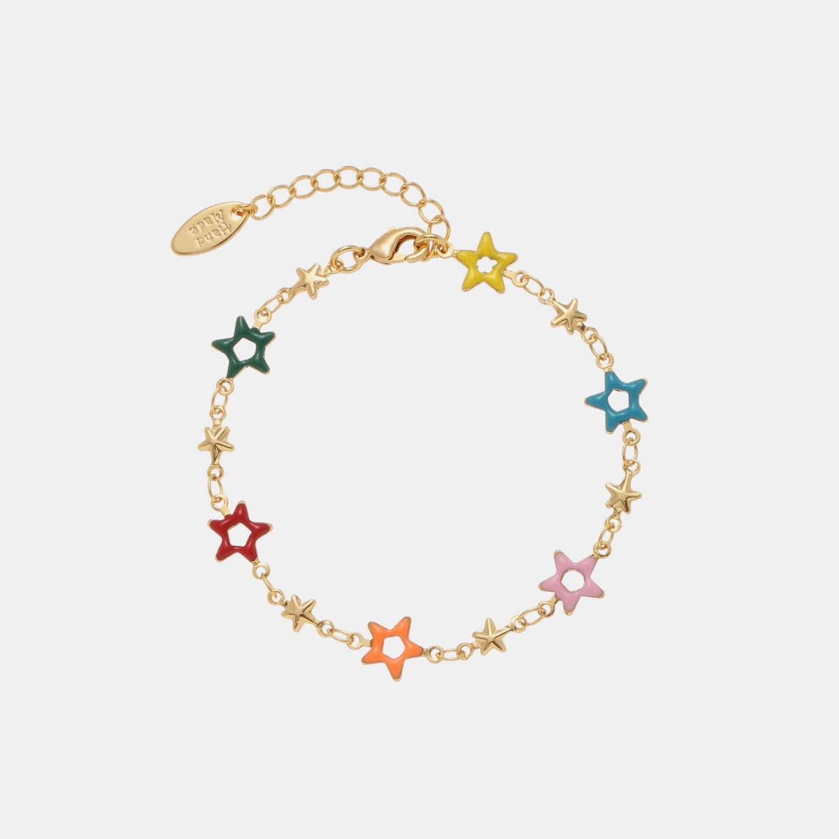 Multicolor Open Star Delicate Chain Bracelet for Women