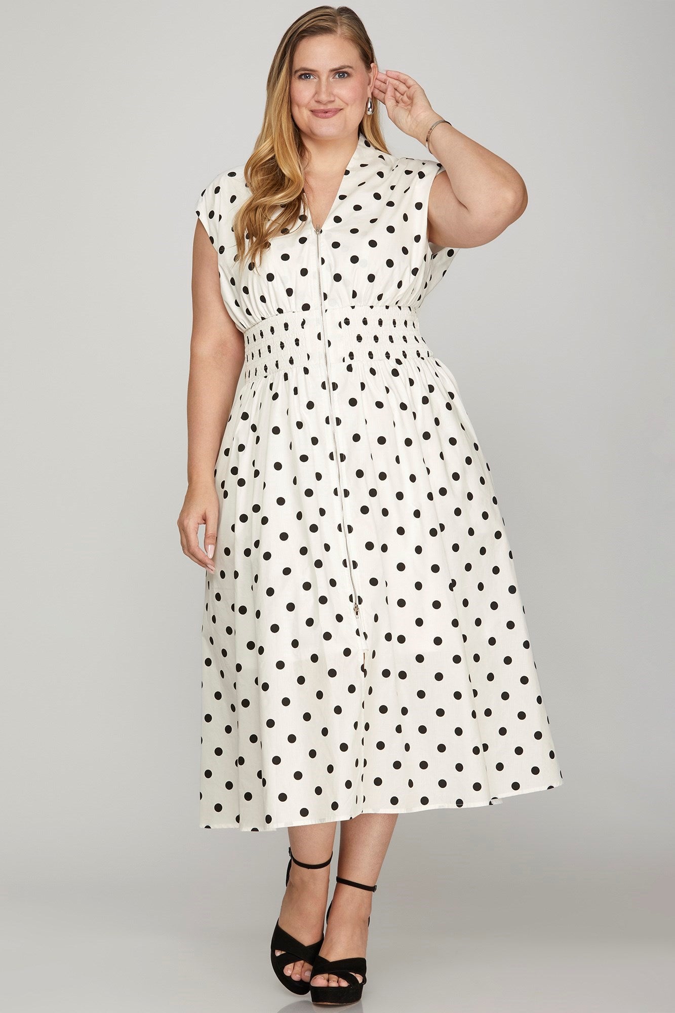 Elevate Your Style with Polka Dot Midi Dress Trendsi