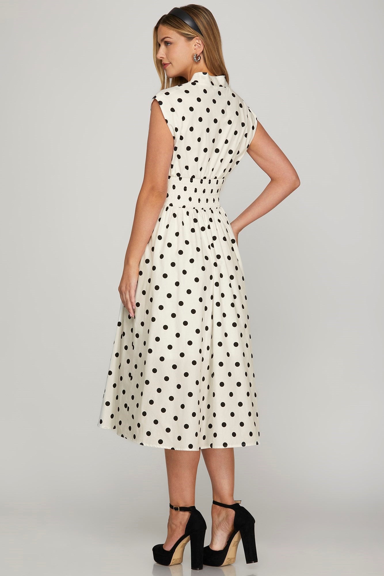 Elevate Your Style with Polka Dot Midi Dress Trendsi