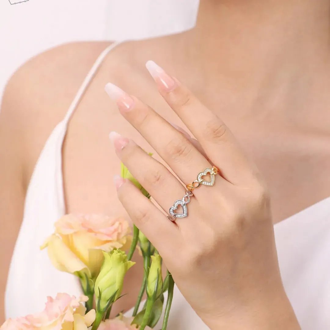 Infinite Love Dainty Ring – in Gold and Silver Finish for Women
