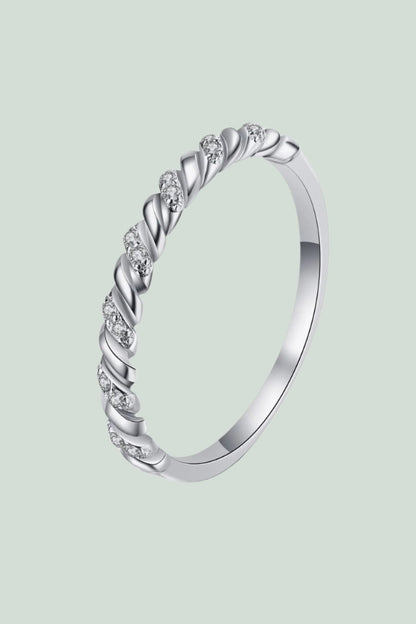 Half Twisted Eternity Stackable Ring - Sparkling Crystal Women's Band