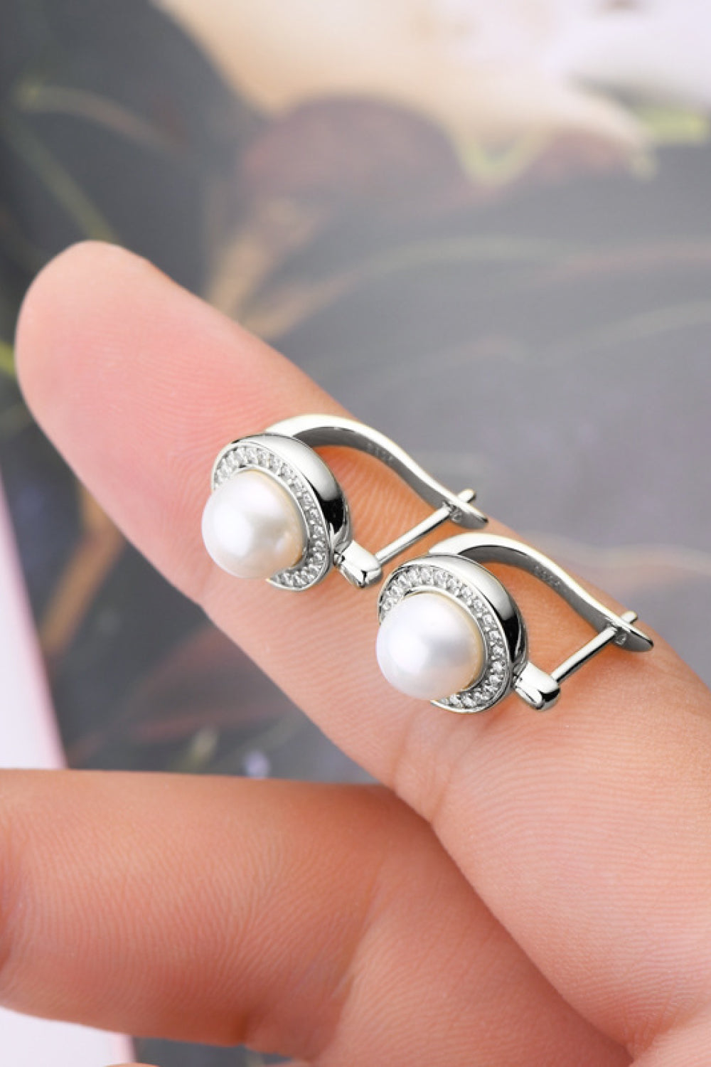 Timeless Moissanite Pearl Sterling Silver Earrings