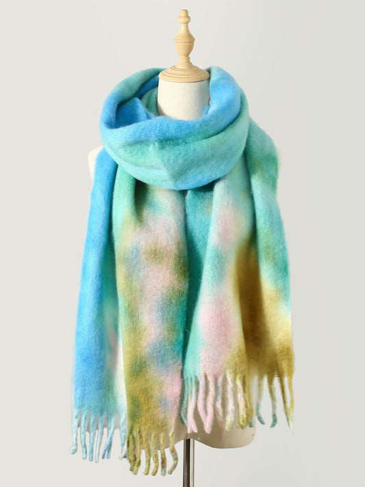 Elevate Your Style with the Trendy Fringe Tie-Dye Scarf