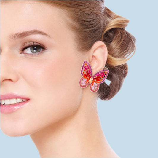 Exquisite Butterfly Stud Earrings