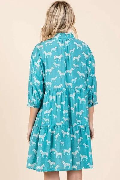Zebra Print Button Down Shirt Mini Dress - Stand Out in Bold Style