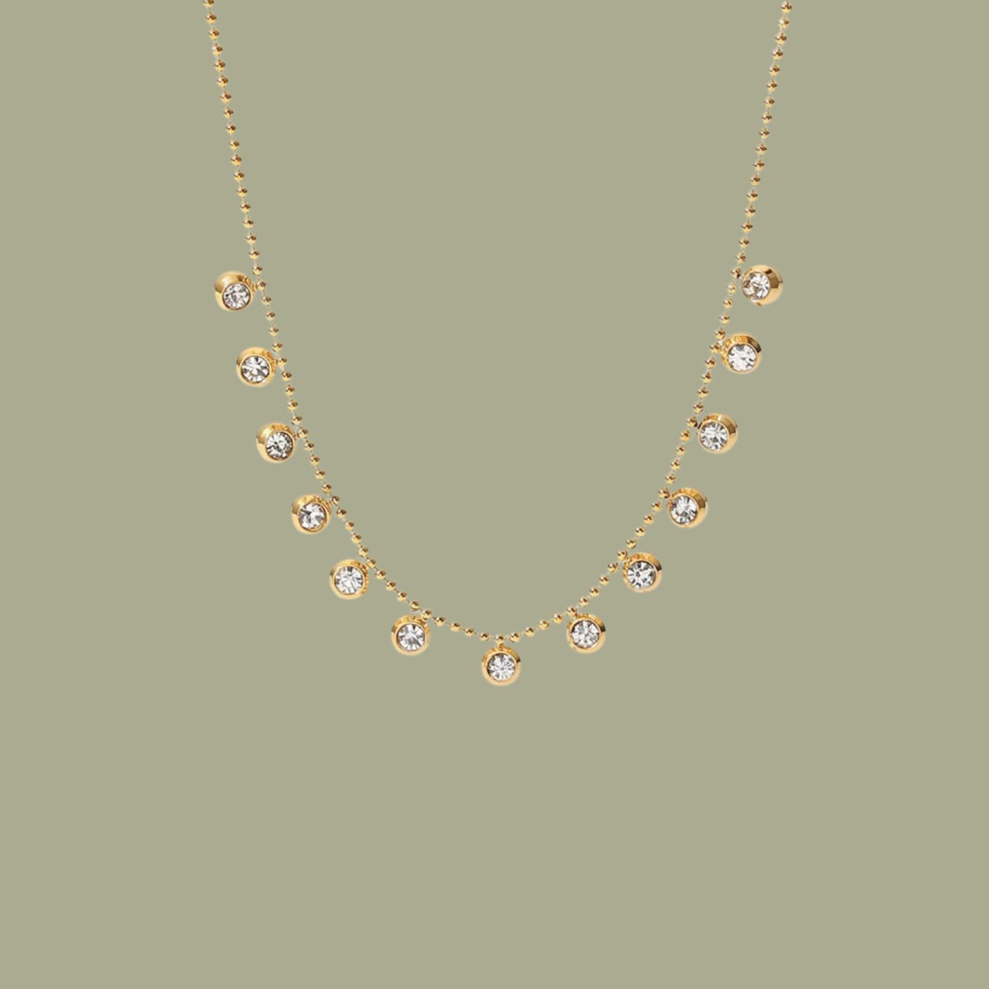 Women's Dangle Bezel Diamond Simulants Necklace