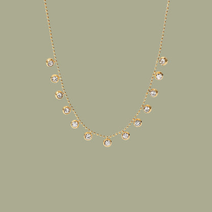 Women's Dangle Bezel Diamond Simulants Necklace