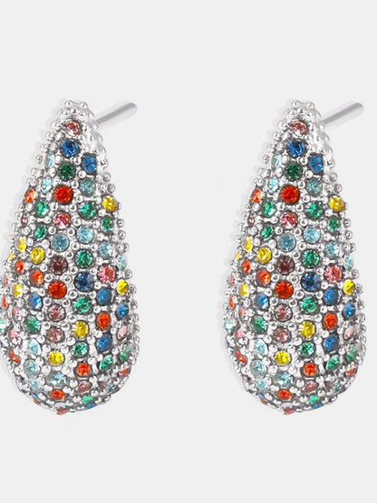 Teardrop Cubic Zirconia Earrings – Gold, Silver, Clear and Multicolored Variants to Choose