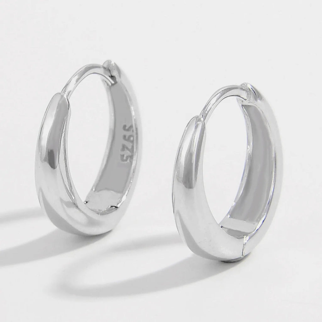 Sterling Silver Huggie Hoop Earrings - Minimalist Everyday Style
