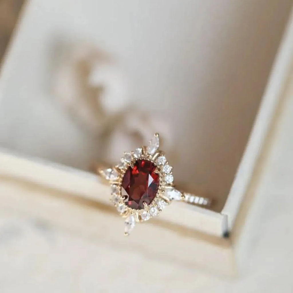 Floral Design Gold-Plated Sterling Silver Zircon Ring