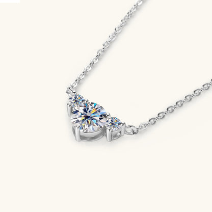 Radiant Trio Moissanite Necklace