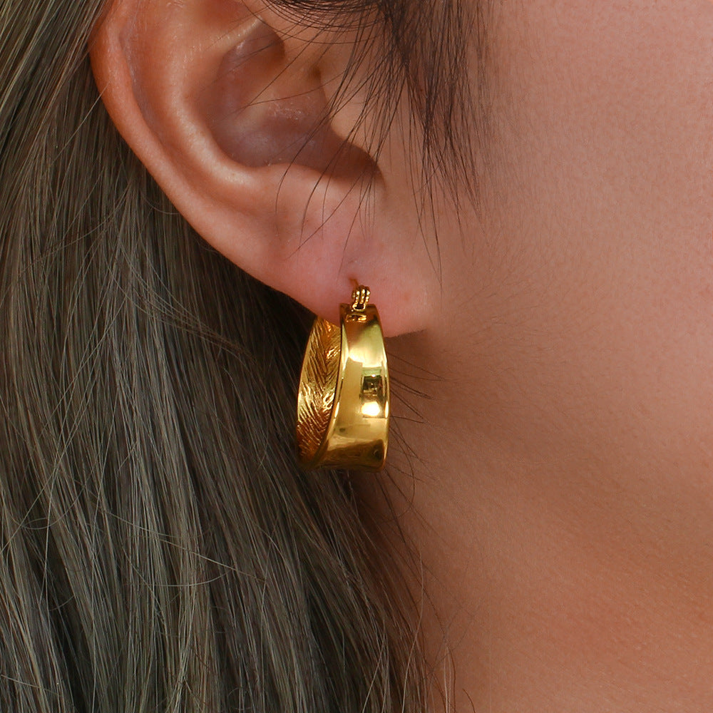 Gold Earrings Olivia Ellipse Hoops – Mid-Century Modern Inspired Design Fashion Earrings
