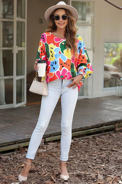 Abstract Print Multicolor Blouse: Vibrant Style for Summer Jewelry Bubble