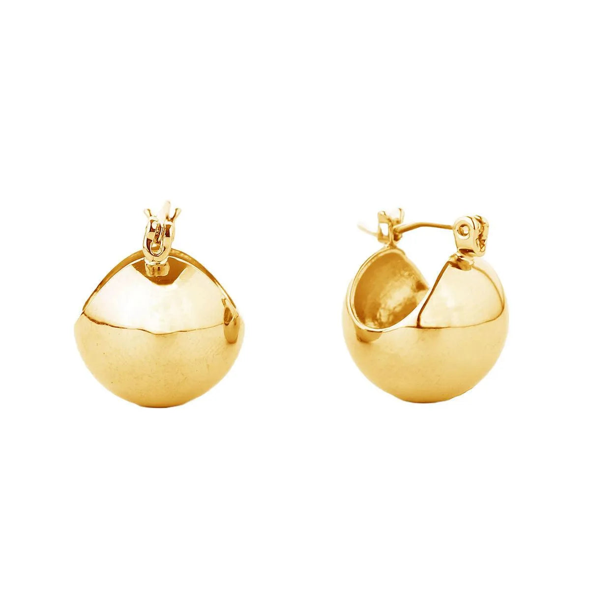 Accessorize with Flair: Small Gold Ball-hoop Earrings Jewelry Bubble