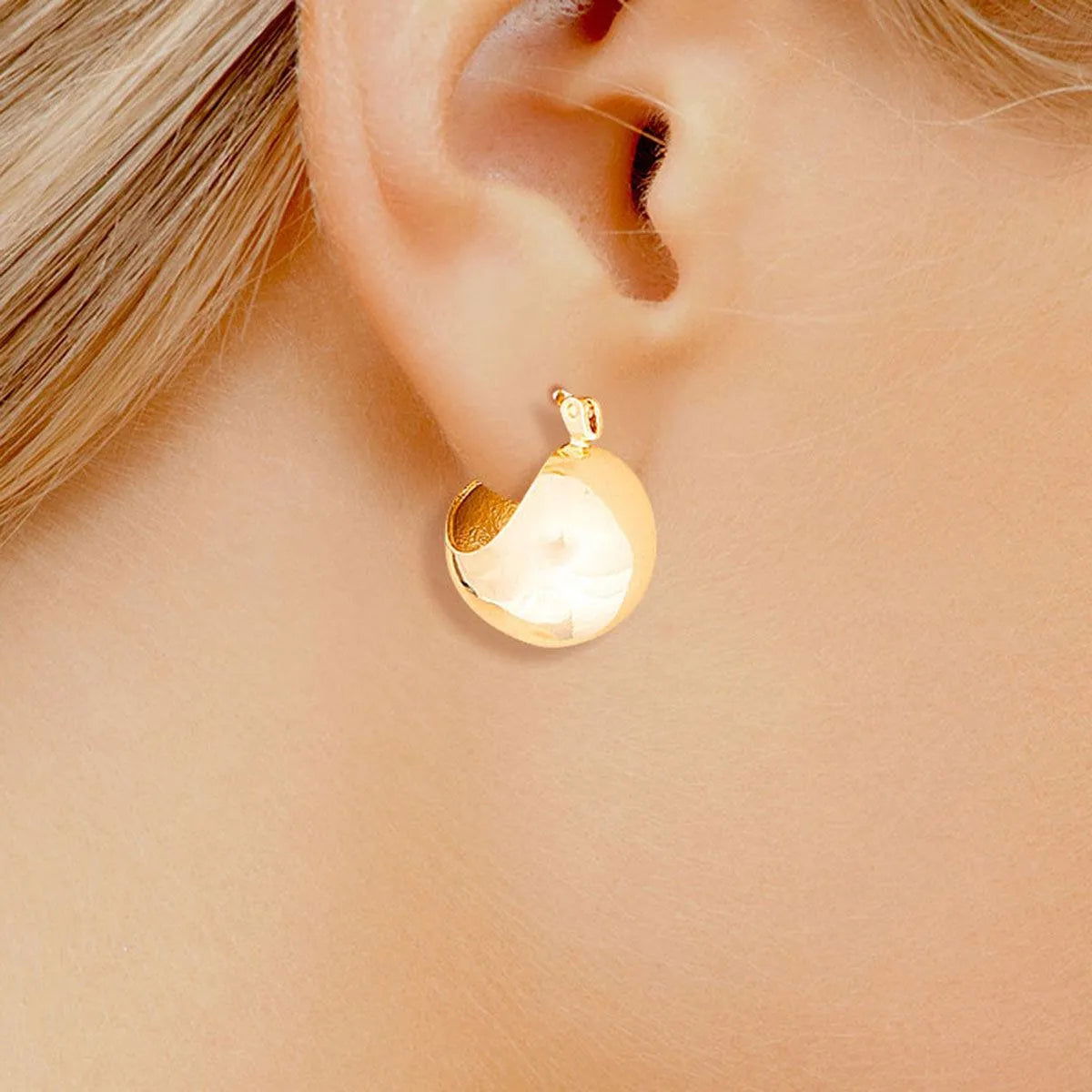 Accessorize with Flair: Small Gold Ball-hoop Earrings Jewelry Bubble