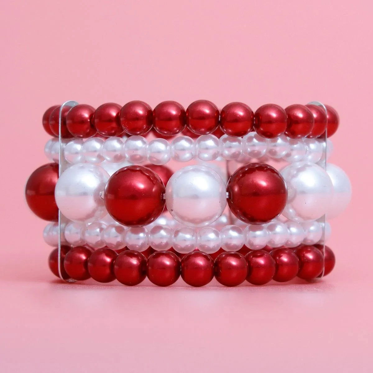 Accessorize with Red & White Pearl Bracelet: Order Today Jewelry Bubble