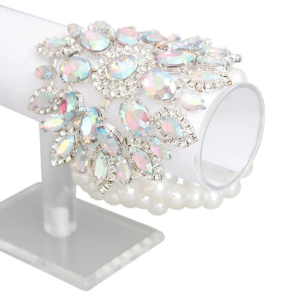 Achieve Stunning Style with Faux Pearls and Holiday Sparkle Bracelet Jewelry Bubble