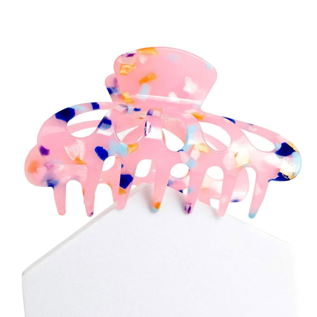 Achieve a Chic Look with the Pink Marble Big Hair Claw Clip Jewelry Bubble