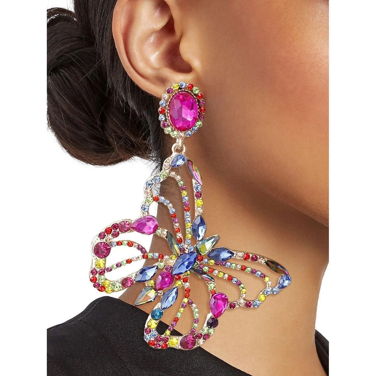 Add Pizzazz with Rainbow Butterfly Drop Earrings! Jewelry Bubble