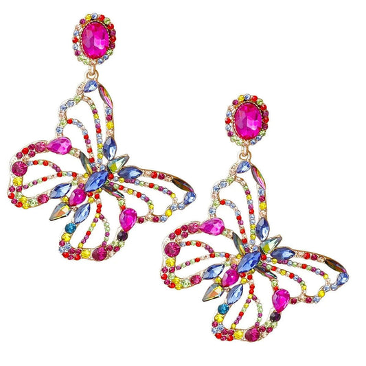 Add Pizzazz with Rainbow Butterfly Drop Earrings! Jewelry Bubble