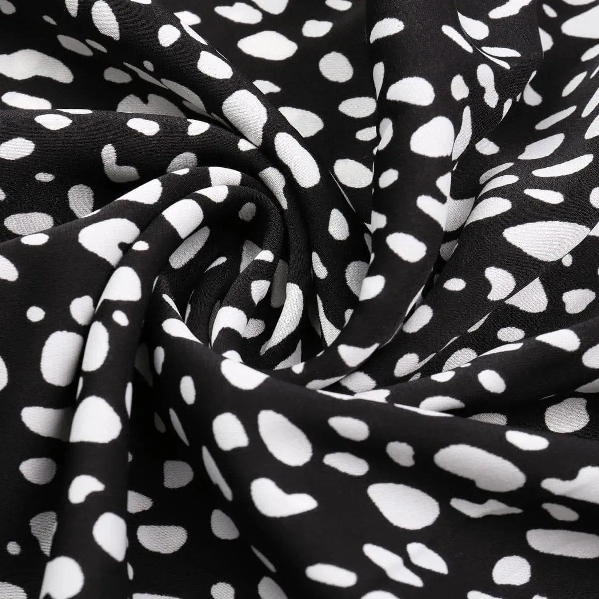 All Over Print Square Neck Cinched Waist Dress