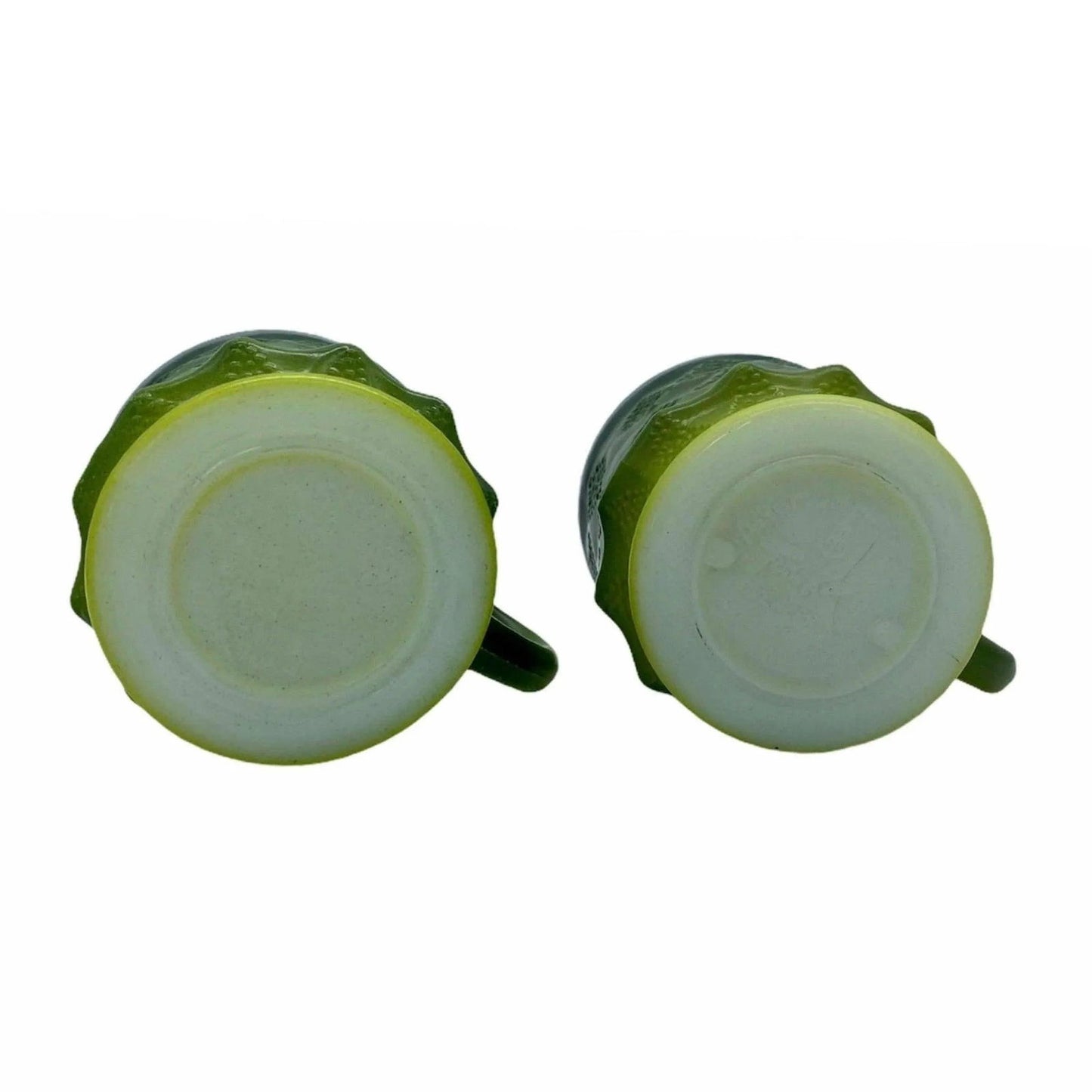 Anchor Hocking Fire King Kimberly Mugs - Green Jewelry Bubble