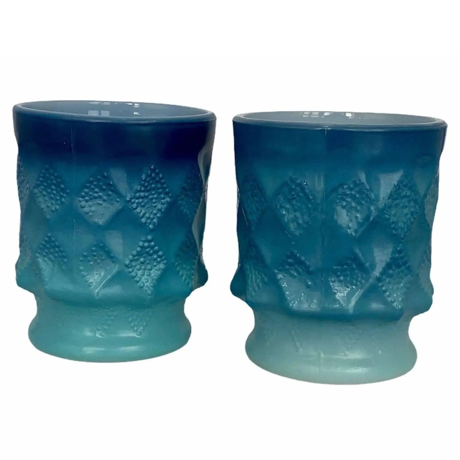 Anchor Hocking Kimberly Glass Mugs - Blue