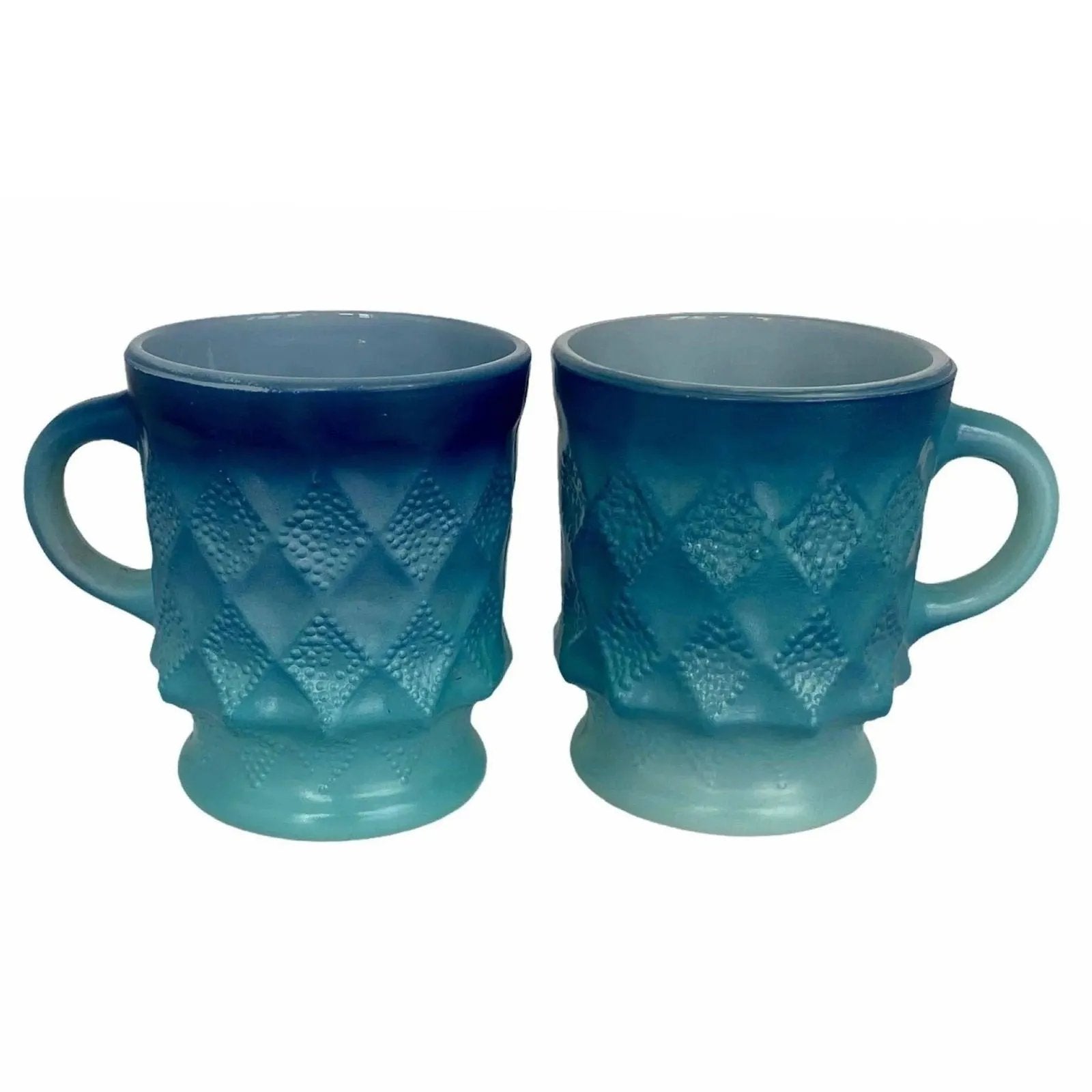 Anchor Hocking Kimberly Glass Mugs - Blue