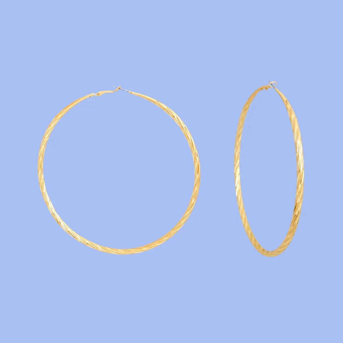 Angled Cut Gold Hoops - Fashion Jewelry Jewelry Bubble