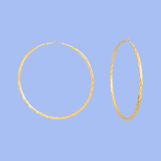 Angled Cut Gold Hoops - Fashion Jewelry Pinktown