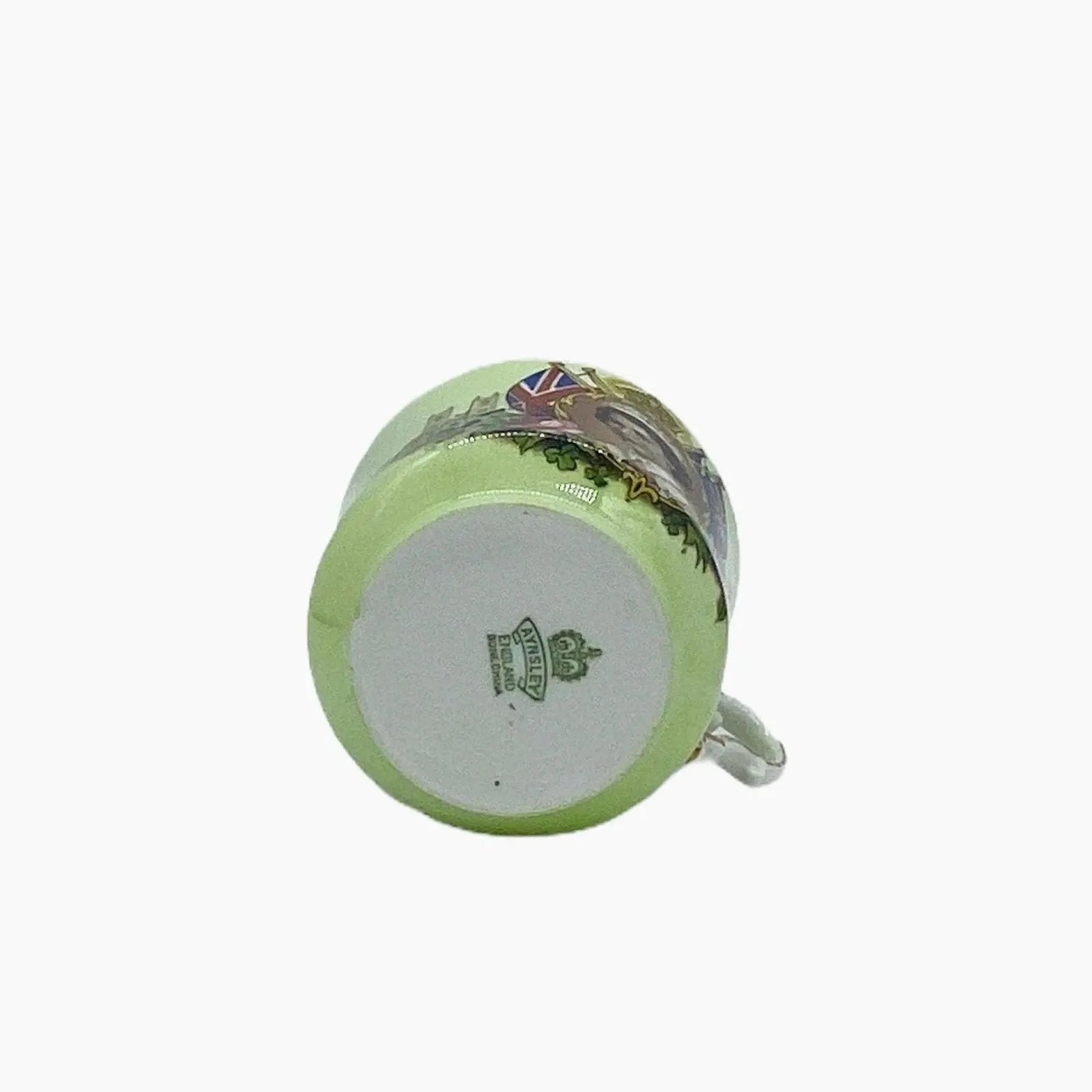 Antique Aynsley Bone China Mint Green Coronation Queen Elizabeth II Cup Saucer Set