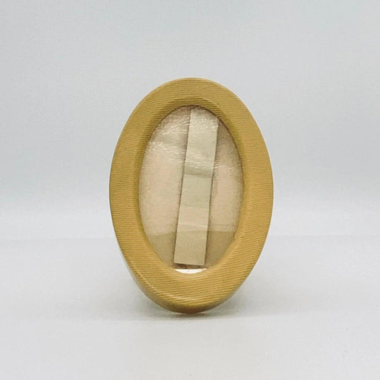 Antique Celluloid French Ivory Easel Back Oval Picture Frame Jewelry Bubble