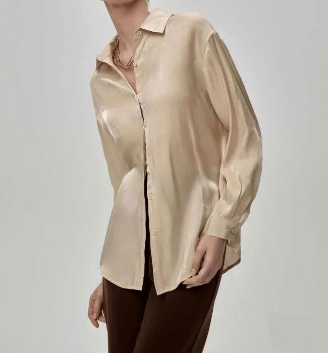 Apricot Long Sleeve Relaxed Fit Shirt Jewelry Bubble