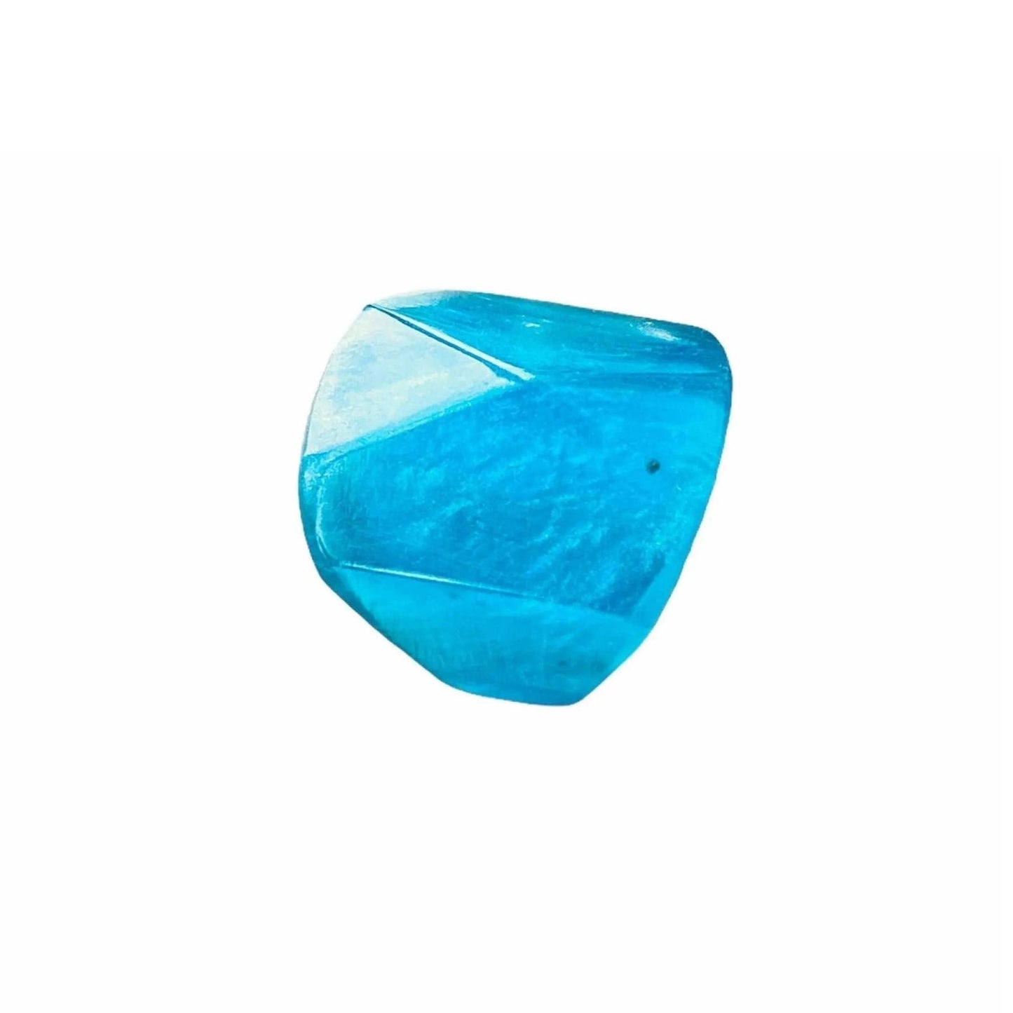 Aqua-blue Resin Square Pyramid Shape Modern Cocktail Ring Jewelry Bubble