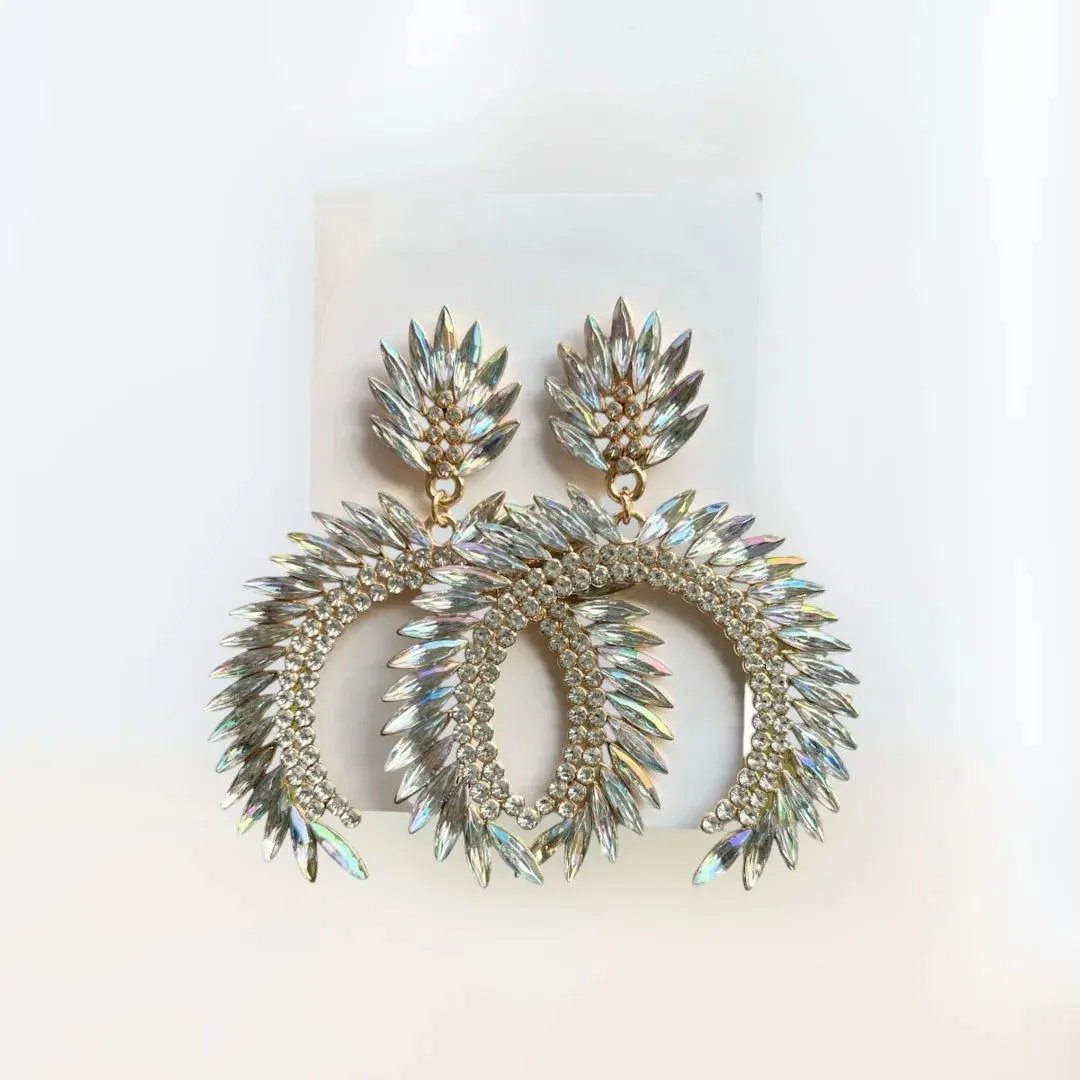 Arch-Shaped Drop Earrings: Sparkles in Every Curve