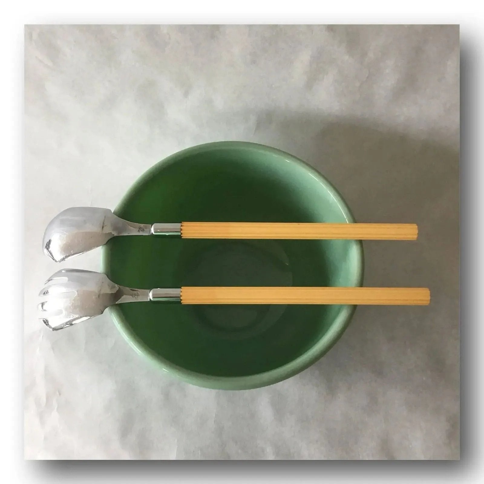Bakelite Handles Salad Serving Set by Chase Brass & Copper Co USA