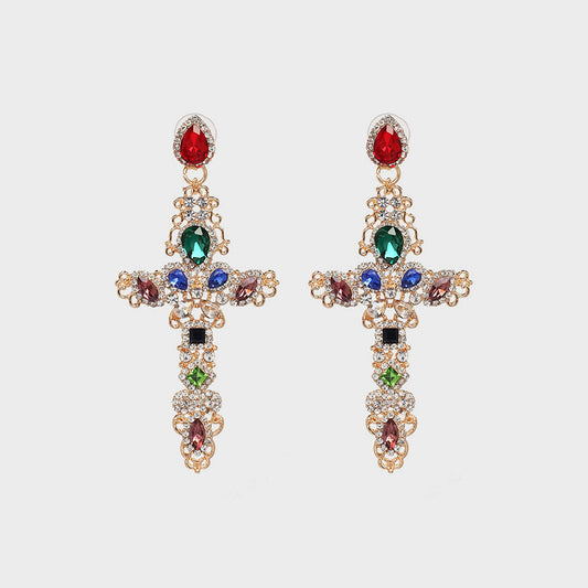 Baroque Large Cross Earrings: A Statement in Women's Fashion Jewelry Trendsi