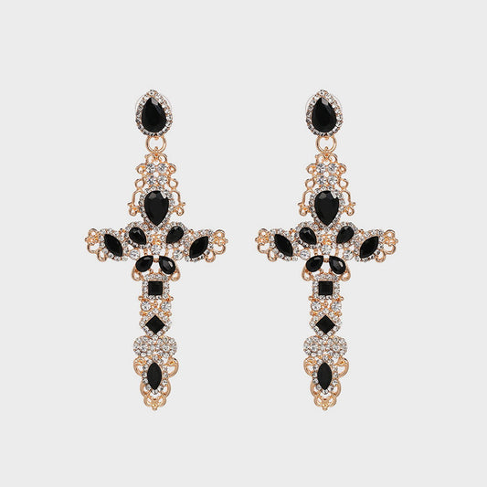 Baroque Large Cross Earrings: A Statement in Women's Fashion Jewelry Trendsi