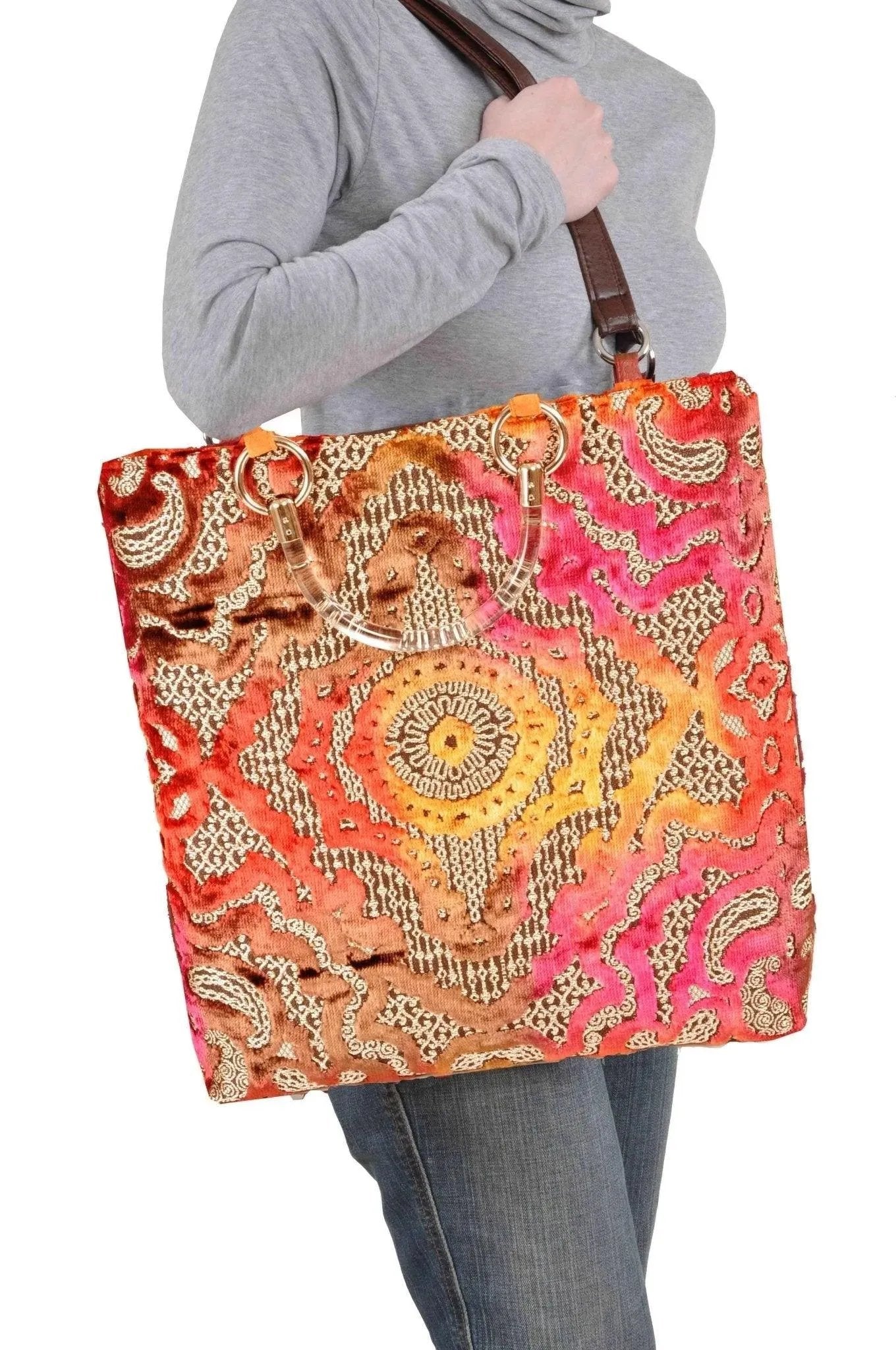 Baroque Magenta Large Tote Bag
